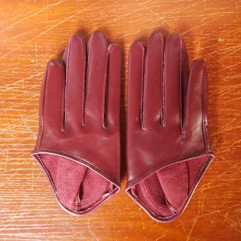 DEAT 2020 jesen i zima nove proizvode moda crveno Vino ženska koža polovica dlan pola prsta kožuh rukavice PB186