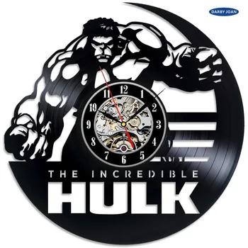 Nevjerojatno zidni sat Hulk Vinyl Record - Ukrasite svoj dom modernim супергеройским киноискусством-poklon za muškarce i žene