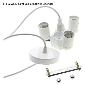 E26 E27 LED Širi Svjetlo bilo koji otvoreni položaj stropni nosač 3+1 6+1 fleksibilna drška osnova lampe socket adapter w/t 90 cm 2-core kabel