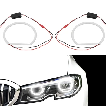 LEEPEE 12V Halo Cotton Light for BMW E46 Non Projector Auto Lighting 2 x 131mm Car SMD LED Angel Eyes bijela auto-stil