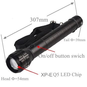 TMWT performansi aluminij 5W LED Zoomable Baton Torch Light 18650 or 3 D Size Battery Police Security Flashlight fenjer hladno bijelo svjetlo