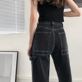 2021 nove traperice za žene straga slobodan visokim Strukom mom veliki veličina ravne hlače duge široke ženske traperice vanjska odjeća