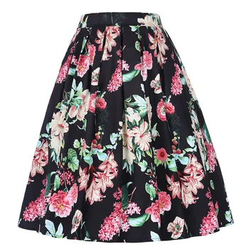 Suknje ženske 2018 pista rockabilly visokim strukom suknja Saia ženski 50-ih godina pamuk ljeto nabrane floral vintage kratke ženske suknje