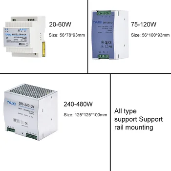 DR DIN Rail impulsno napajanje 5V 12V 24V 36V 48V 2.5 A 30W 45W 60W 120W 200W 240W 480W za upravljanje uređajem tiskane ploče