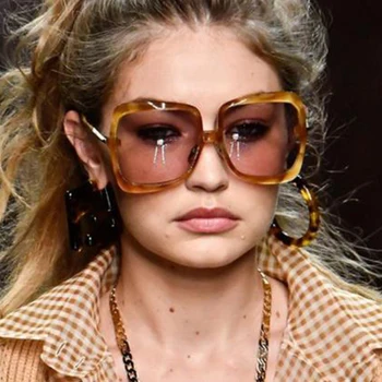 Berba ženske prevelike sunčane naočale gradijent ispunjava leće 2020 modni brand dizajn sunčane naočale u metalnom ivicom ženske ženske Oculos UV400