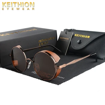 KEITHION Classic Gothic Steampunk sunčane naočale polarizirane Muškarci Žene brand berba okrugle metalne rimless sunčane naočale visoke kvalitete UV400