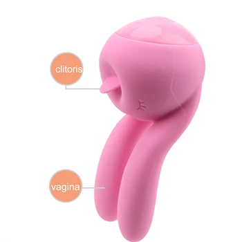 OLO 3 Motors Rabbit Ear Shape Oralni Sex Tongue Licking vibrator za klitoris vagine bradavice vibratori seks igračke za žene
