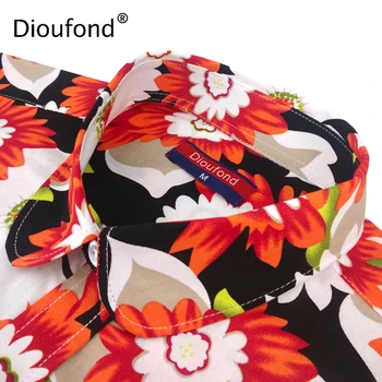 Dioufond Cvjetni Print Dugi Rukav Košulje Žene Sun Flower Novi Slatki Bluze Pamuk Majice Moda Blusas Ženska Košulja Femme 2018