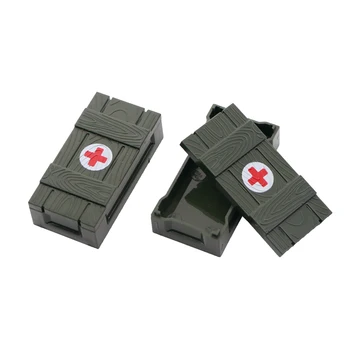 Vojno oružje paket kutija gradivni blokovi WW2 vojska vojnik pribor medicinski kofer tiskano MOC cigle kompatibilan blok igračke