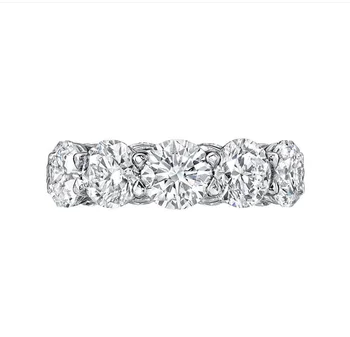 Srebro 925 sterling utrti instalaciju puni cijele imitacija Dijamant CZ vječnost grupa vjenčanje vjenčanje kamen prstena veličine 5,6,7,8,9,10,11,12