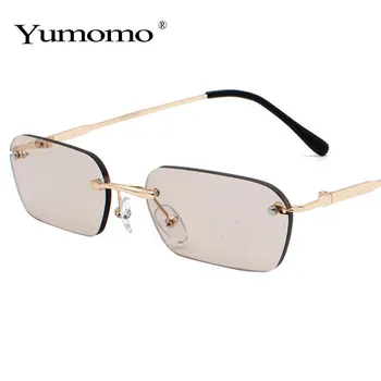 Moda mali trg sunčane naočale Žene luksuzni brand dizajner šarene pravokutnik berba kristalno staklo za žene Muški UV400