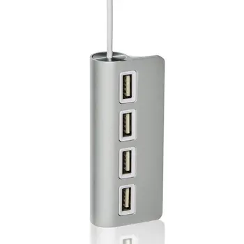 High Speed Mini 4 Port Blue LED Light USB Hub Splitter Aluminium Power for Apple Mac Macbook laptop desktop PC računalo