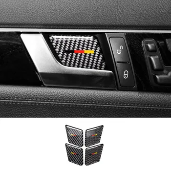 Od karbonskih vlakana unutarnja vrata ručka čaša ukras poklopac završiti 4kom za Mercedes Benz GLK X204 2008-pribor za unutrašnjost automobila