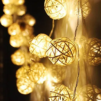 4 m 20 LED ratana loptu niz svjetlo unutarnji Božićni vrt vjenčanje smještaj za ukras Vila lampe 110 v / 220 v