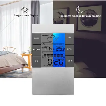 Termometar hygrometer vremenska stanica sat na sobnoj temperaturi i vlažnosti monitor senzor radi na baterije
