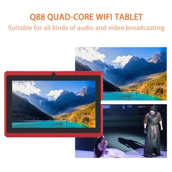 7-inčni obnovljena quad Wifi tablet Q88 семидюймовый USB napajanje 512 MB+4 GB trajna praktična tableta plave boje