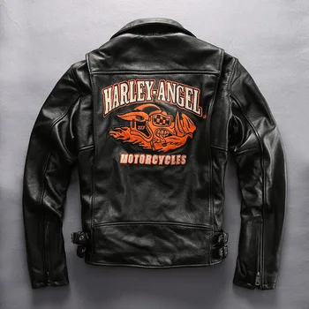 DHL Besplatna dostava muška jakna od prave kože NewStyle moto biker vintage jakna luksuzni brand štavljena goveđa koža kaput