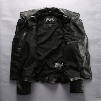 DHL Besplatna dostava muška jakna od prave kože NewStyle moto biker vintage jakna luksuzni brand štavljena goveđa koža kaput