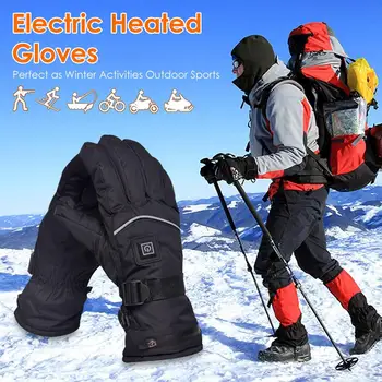 Unisex električni rukavice s grijanom vodootporna podesiva temperatura litij baterija Powered rukavice za skijanje, moto Biciklizam SAD-Plug