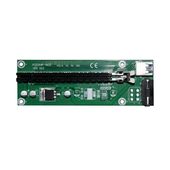 USB 3.0 PCI-E Express Raiser Card 1x to 16x Extender Riser Card Adapter 0.5 m Computer SATA Power Cable Line for Bitcoin Mining