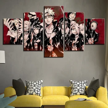 Wall Art poster modularni platnu HD grafike slika 5 kom. Naruto manga ogledalo kotač očiju anime slike Home Decor