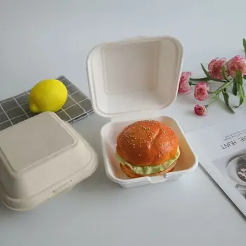 50шт biorazgradiv jednokratne posude za hranu za poneti разлагаемые ланчбокс hermetičan kolač hamburger držač kutija za restorane