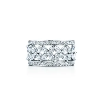 JZ TFB RLLEN visoke kvalitete 1: 1 originalni 925 sterling srebra mali halo prsten s logotipom DIY nakit za žene.