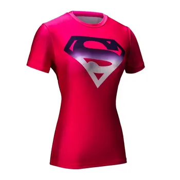 Crvena perjanica ženska компрессионная majica s kratkim rukavima , joga sport trčanje fitness Superman majica