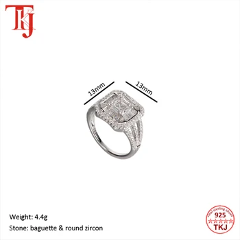 TKJ pravi 925 sterling srebra zaručnički prsten CZ Cirkon zaručnički prsten prsten za žene Vjenčanje college godišnjicu nakit poklon
