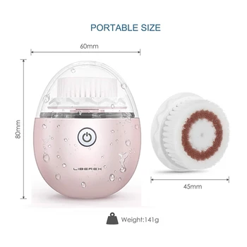 Liberex Egg Oscillation Lica Cleansing Brush Powered Face Cleaning Devices 3 zamjenjive glave četkice IPX7 3 režim za njegu kože