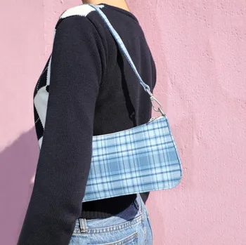Trend pokrivač stil torba crvena plava klasicni mreže ramena Instagram je popularna подмышечная torba 90 x soft Egirl estetski stil дропшиппинг