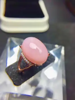 KJJEAXCMY fine jewelry 925 sterling srebra optočena prirodni pink opal novo donje prsten luksuzna podrška test hot prodaja