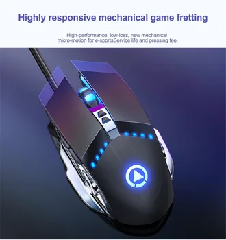Gaming miš 3200DPI podesiva tiha miš optički led USB žičani computer gaming miš za laptop igra miša za igrača kućni ured