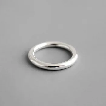 990 Srebra Krug Prsten Za Žene Vjenčanje Pribor , Minimalizam Dame Zaručnički Prsten Žena Fin Nakit
