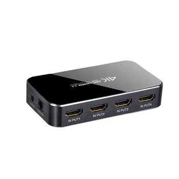 Promocija--HDMI Switch 4K@60Hz 4 in 1 Out with Audio Optical/Remote Control, HDMI Splitter with Audio Extractor Support ARC