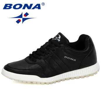 BONA 2019 novi dizajn Casual obuća muška mikrovlakana ravne cipele čipka-up s niskim krovom tenisice Man Tenis Masculino cipele za slobodno vrijeme