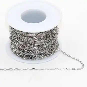 25 m / rola (4 mm * 2 mm * 0,4 mm) izvrsno krugu od nehrđajućeg čelika za DIY ogrlica nakit pribor