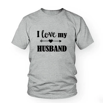 Volim šarmantne tees djevojka Hipster vrhovima volim svog muža srce grafički t-shirt je srce ispis Tumblr ženski Crewmeck Majica