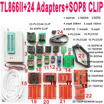 V8.3 XGecu TL866II tl866 ii Plus programer+24 adapter utor+SOP8 isječak 1.8 V nand flash 24 93 25 eprom avr mcu Bios program
