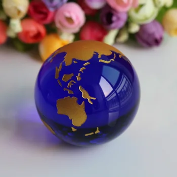 Kristalna Globusa Paperweight Staklo Karta Svijeta Loptu Feng Shui Opseg Zemlja Globus Uređenje Kućnog Ureda Marine Dekor Pribor