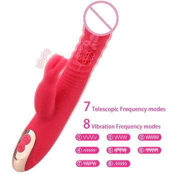 OLO teleskopski Rabbit vibrator rotacija perle dildo vibrator lizanje jezik G-spot masaža grijanje stimulator klitorisa seks-igračku