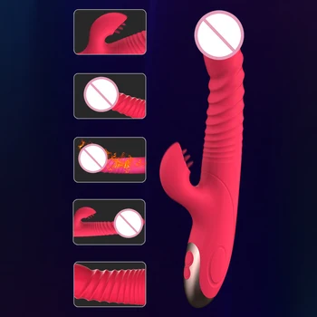 OLO teleskopski Rabbit vibrator rotacija perle dildo vibrator lizanje jezik G-spot masaža grijanje stimulator klitorisa seks-igračku