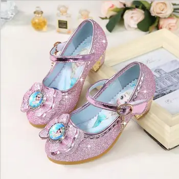 Djeca koža Elsa sandale dijete visoke štikle djevojke Princeza ljeto Anna cipele Chaussure Enfants sandale cipele za zabave EU 24-36
