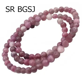 Besplatna dostava kliknite prilagodi 4 6 8 10 mm okrugli razuporne perle prirodni pink лепидолит dragulji kamen Strand 15