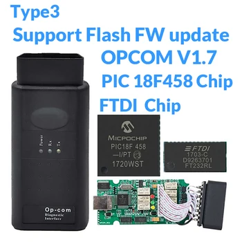Op com V1.65 V1.78 V1.99 PIC18F458 FTDI op-com OBD2 Auto Diagnostic tool for Opel OPCOM CAN BUS V1.7 can be flash update