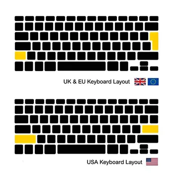 KK&LL Apple Macbook White / Air 13 / Pro 13 15 (CD-ROM)/RETINA Display 13 15 laptop-Silikonska vodootporna Us Layout Keyboard Cover Skin