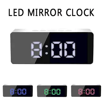 Vruće prodaja LED ogledalo alarm kreativne Desktop sat zaslon datum temperatura stolne dekoracije spavaća soba Desktop Home Decorations