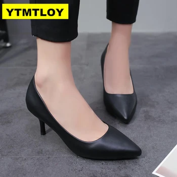 2019 žene pumpe moda seksi Oštar čarapa tanka štikla Ženske cipele gole ženske cipele na visoku petu jedan crni