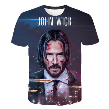 2020 Summer John Wick 3D Printed T-shirt Men Women Short Sleeves Tshirt Keanu Reeves Cool Movie T Shirt Male Cool Streetwear Tee