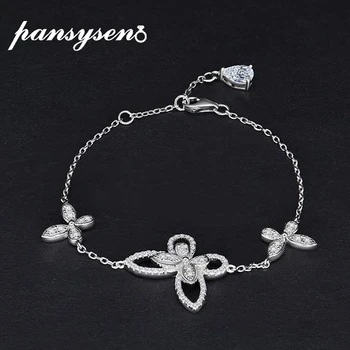 PANSYSEN Luxury Created Moissanite Dijamant leptir vjenčanje narukvice za žene pune Srebro 925 nakit Valentinovo poklon